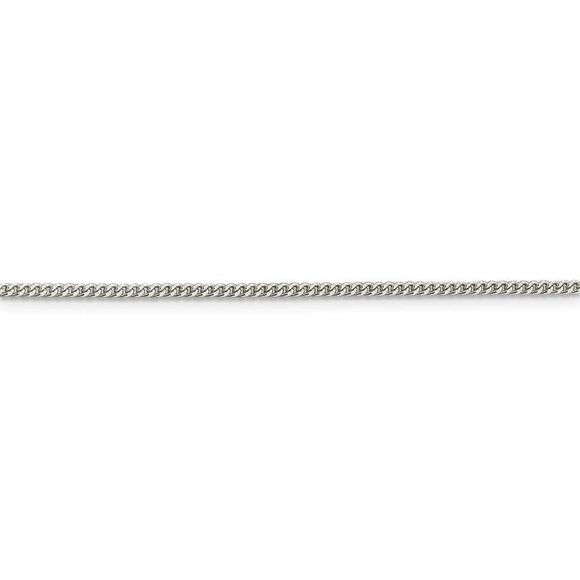1.75mm Sterling Silver, Solid Curb Chain Necklace, 20 Inch